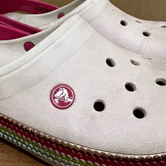 Crocs Pink Crocband Sequin Clogs Rainbow Sequins - Picture 8 of 10